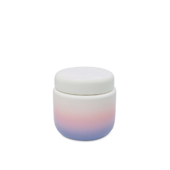 new brand PINK OMBRE Wild Sage Carissa Colorwash Breakable Ceramic JAR w/ Lid - Picture 1 of 4